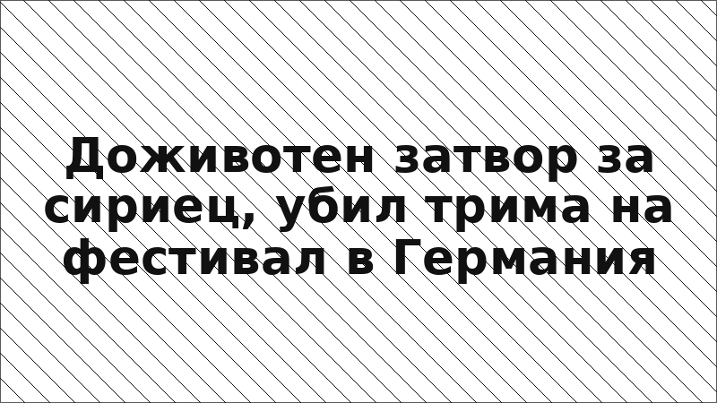 Доживотен затвор за сириец, убил трима на фестивал в Германия