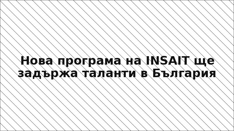Нова програма на INSAIT ще задържа таланти в България