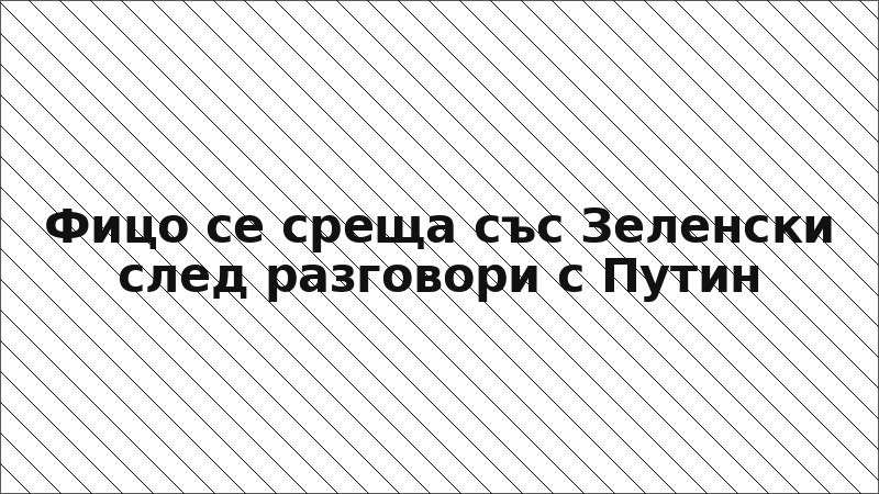 Фицо се среща със Зеленски след разговори с Путин