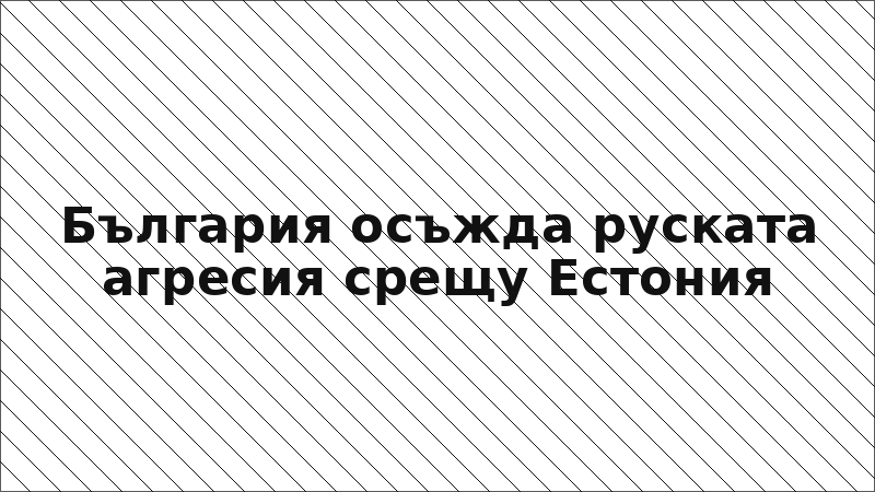 България осъжда руската агресия срещу Естония