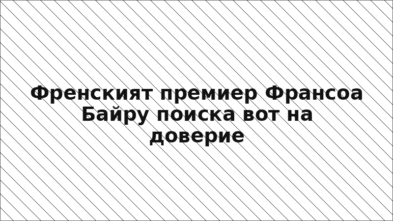 Френският премиер Франсоа Байру поиска вот на доверие