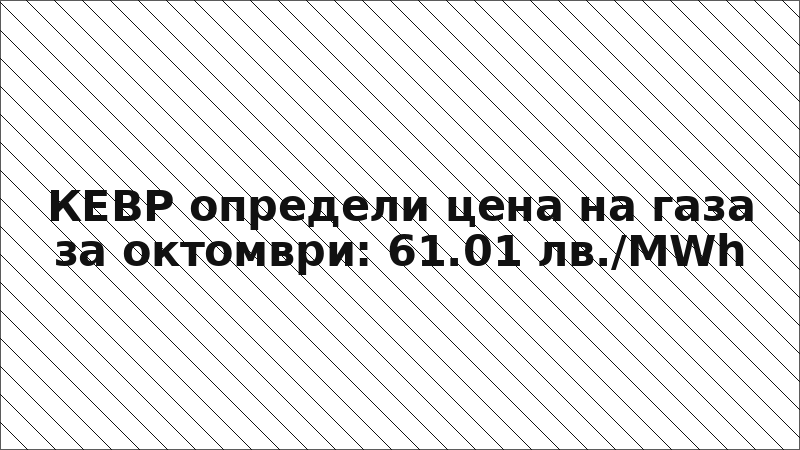 КЕВР определи цена на газа за октомври: 61.01 лв./MWh