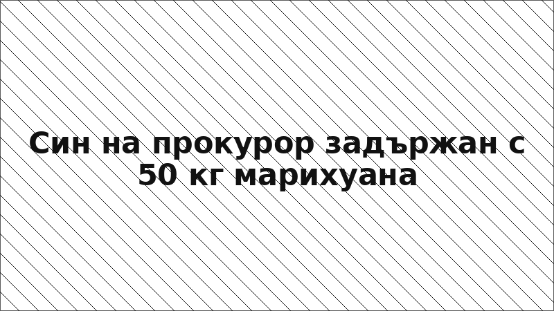 Син на прокурор задържан с 50 кг марихуана