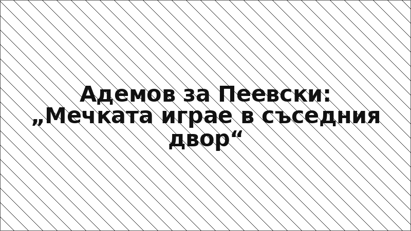 Адемов за Пеевски: „Мечката играе в съседния двор“
