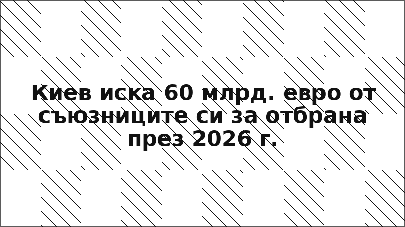 Киев иска 60 млрд. евро от съюзниците си за отбрана през 2026 г.