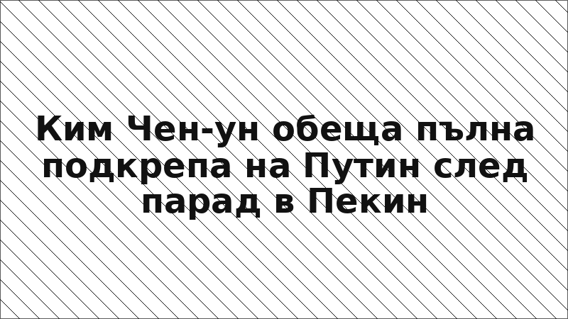 Ким Чен-ун обеща пълна подкрепа на Путин след парад в Пекин