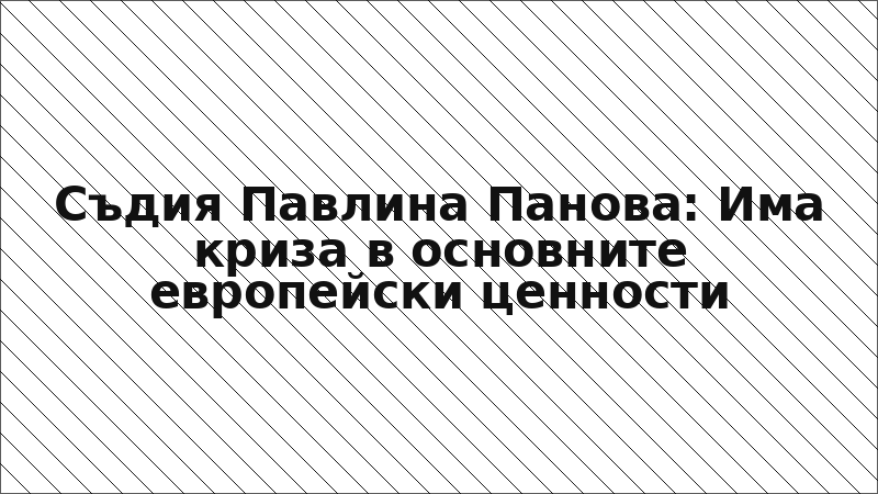 Съдия Павлина Панова: Има криза в основните европейски ценности