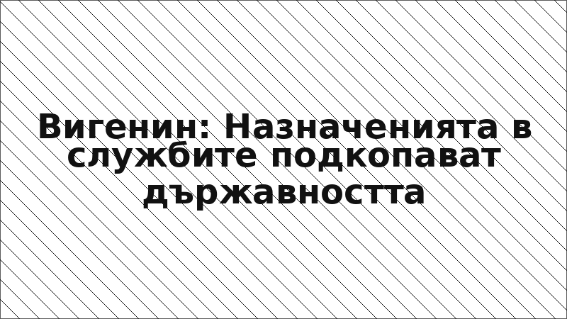 Вигенин: Назначенията в службите подкопават държавността