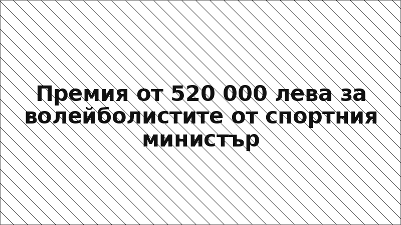 Премия от 520 000 лева за волейболистите от спортния министър