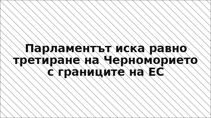 Парламентът иска равно третиране на Черноморието с границите на ЕС