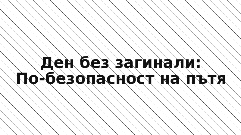 Ден без загинали:  По-безопасност на пътя