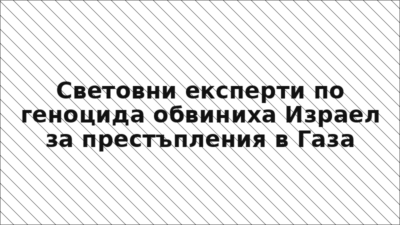 Световни експерти по геноцида обвиниха Израел за престъпления в Газа