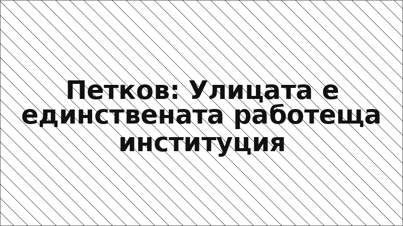 Петков: Улицата е единствената работеща институция