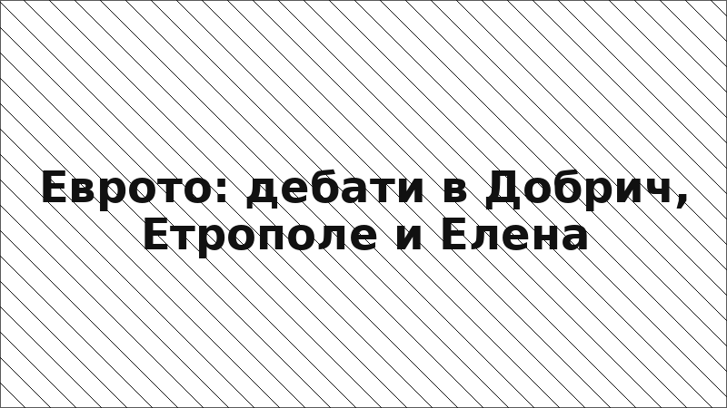 Еврото: дебати в Добрич, Етрополе и Елена