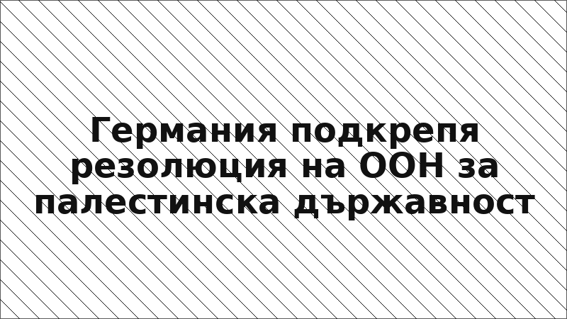 Германия подкрепя резолюция на ООН за палестинска държавност