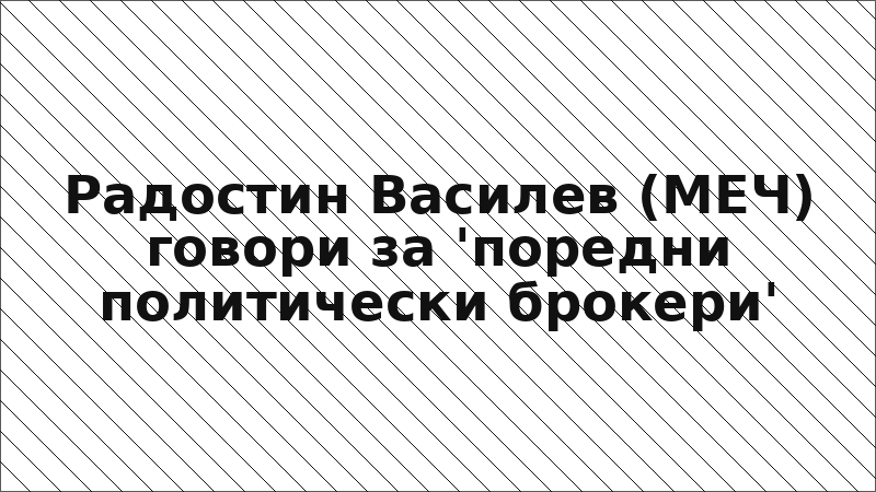 Радостин Василев (МЕЧ) говори за 'поредни политически брокери'