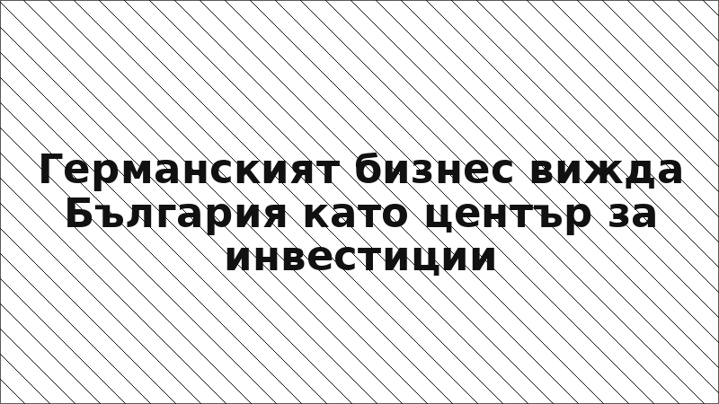 Германският бизнес вижда България като център за инвестиции