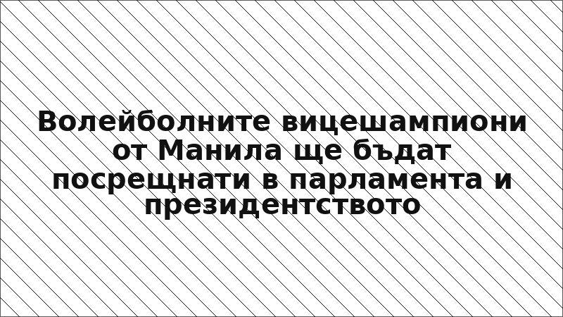 Волейболните вицешампиони от Манила ще бъдат посрещнати в парламента и президентството