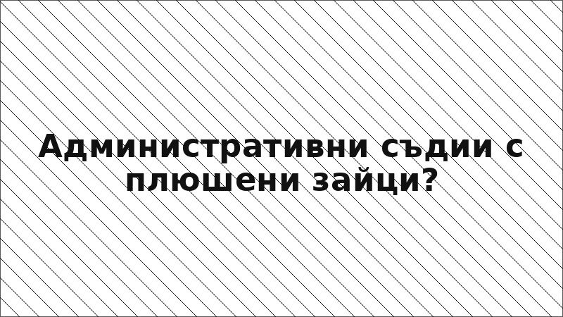 Административни съдии с плюшени зайци?