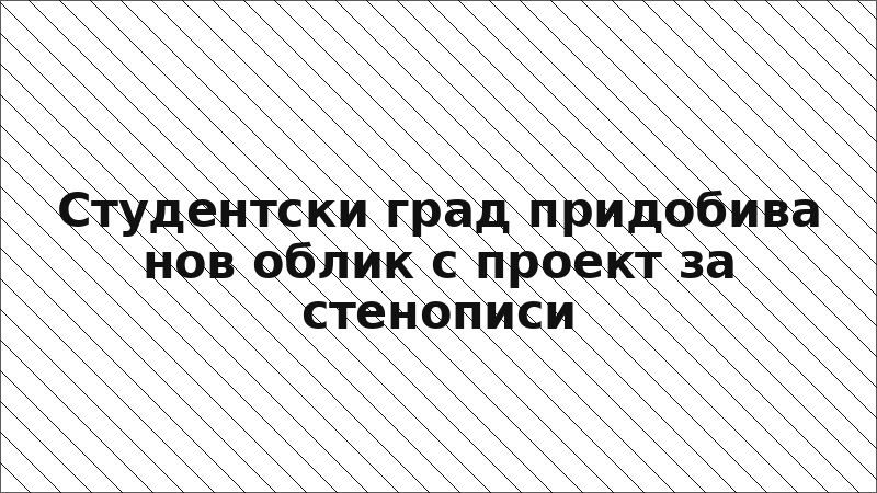 Студентски град придобива нов облик с проект за стенописи