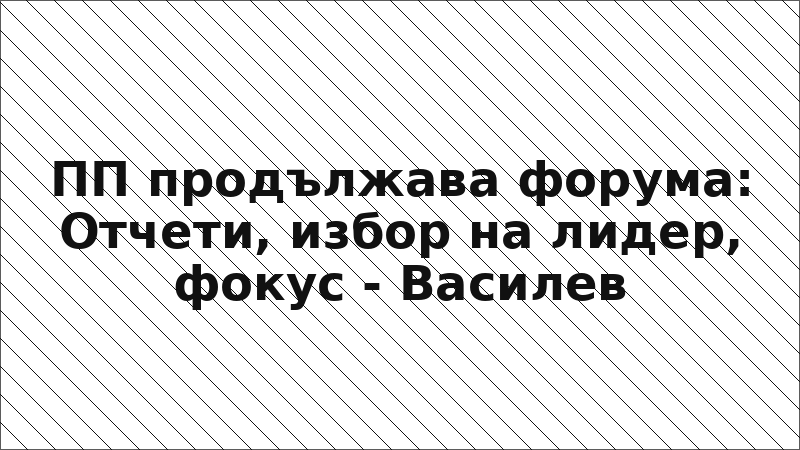 ПП продължава форума: Отчети, избор на лидер, фокус - Василев