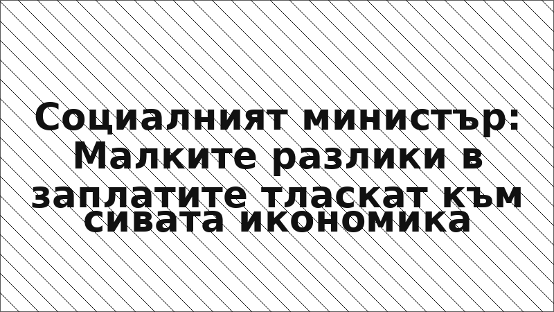 Социалният министър: Малките разлики в заплатите тласкат към сивата икономика