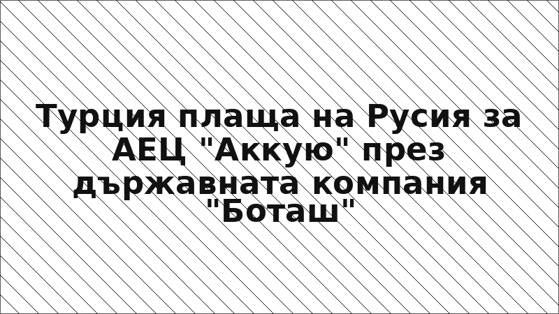 Турция плаща на Русия за АЕЦ "Аккую" през държавната компания "Боташ"