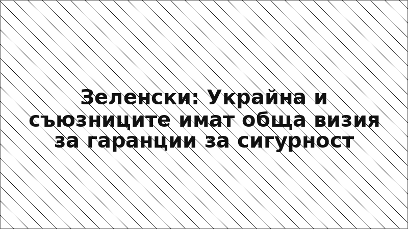 Зеленски: Украйна и съюзниците имат обща визия за гаранции за сигурност