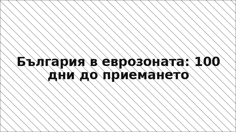 България в еврозоната: 100 дни до приемането