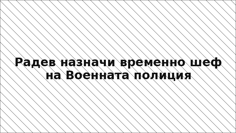 Радев назначи временно шеф на Военната полиция