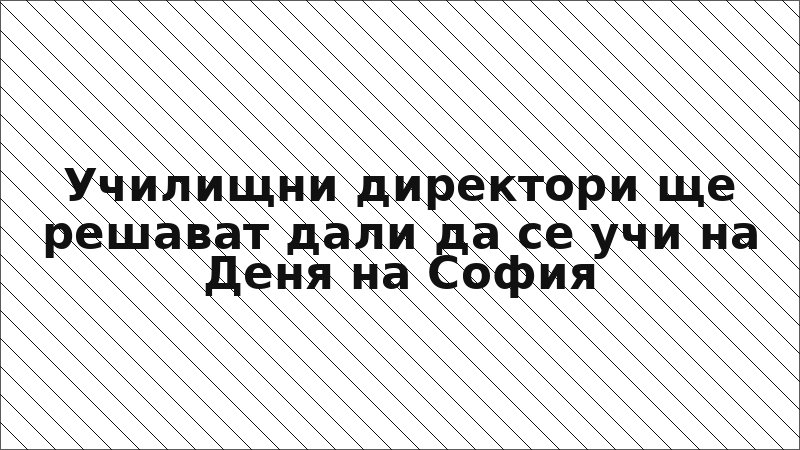 Училищни директори ще решават дали да се учи на Деня на София