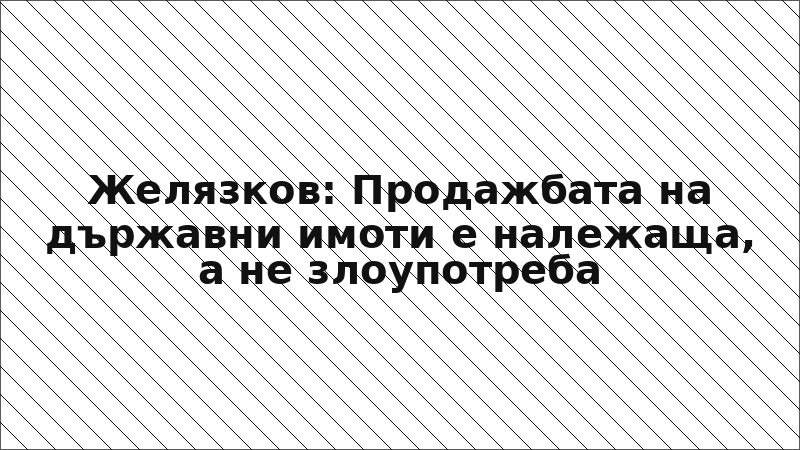 Желязков: Продажбата на държавни имоти е належаща, а не злоупотреба