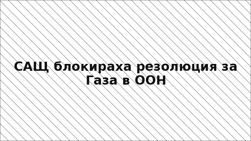 САЩ блокираха резолюция за Газа в ООН