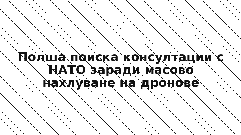 Полша поиска консултации с НАТО заради масово нахлуване на дронове
