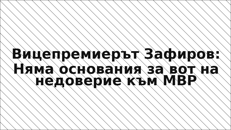Вицепремиерът Зафиров: Няма основания за вот на недоверие към МВР