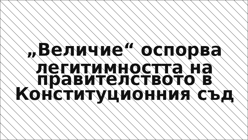 „Величие“ оспорва легитимността на правителството в Конституционния съд