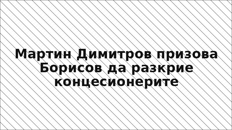 Мартин Димитров призова Борисов да разкрие концесионерите