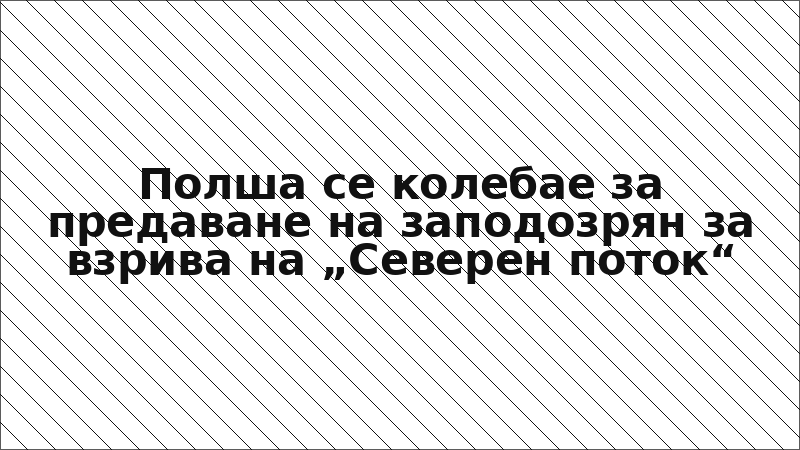 Полша се колебае за предаване на заподозрян за взрива на „Северен поток“