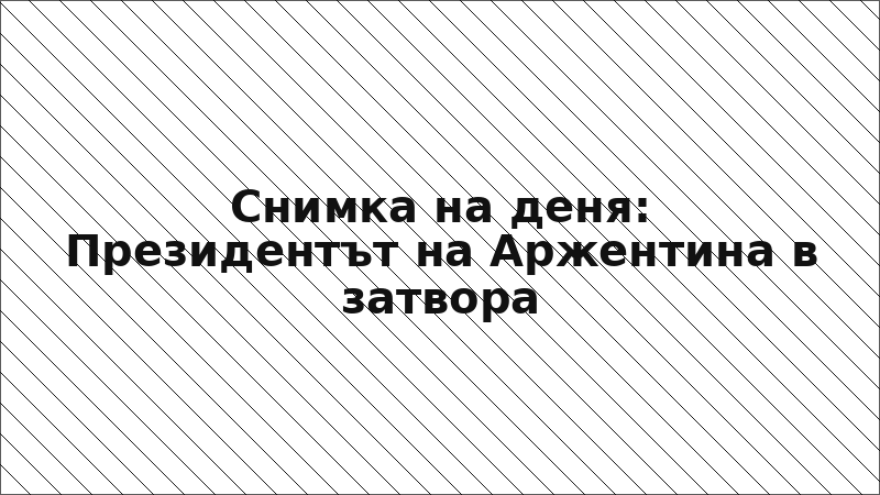 Снимка на деня: Президентът на Аржентина в затвора