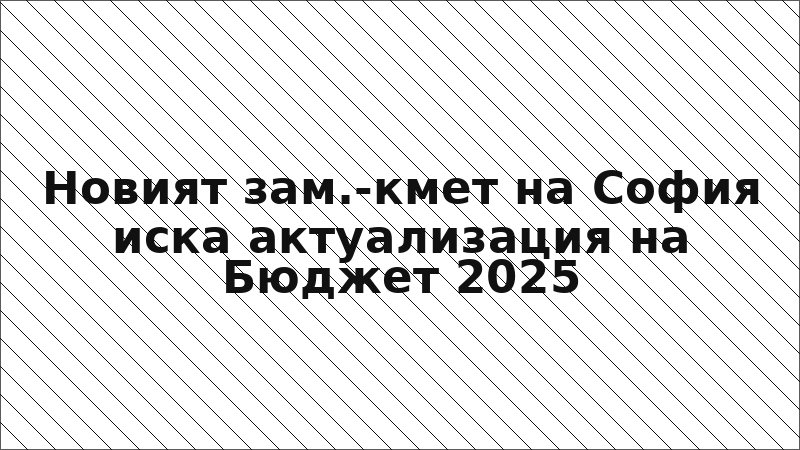 Новият зам.-кмет на София иска актуализация на Бюджет 2025