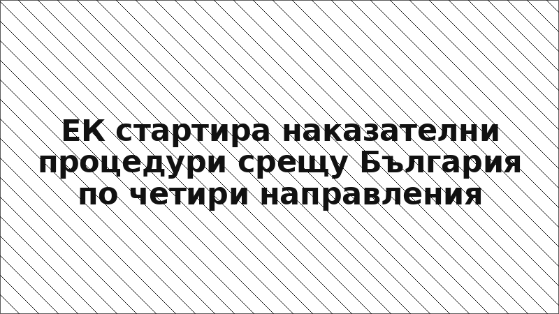 ЕК стартира наказателни процедури срещу България по четири направления
