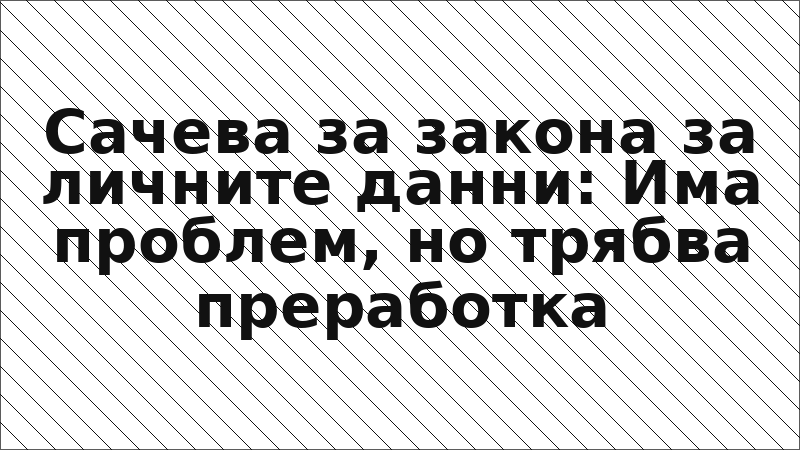 Сачева за закона за личните данни: Има проблем, но трябва преработка