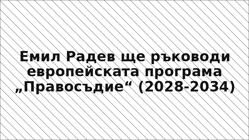 Емил Радев ще ръководи европейската програма „Правосъдие“ (2028-2034)
