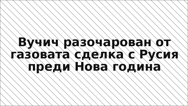 Вучич разочарован от газовата сделка с Русия преди Нова година