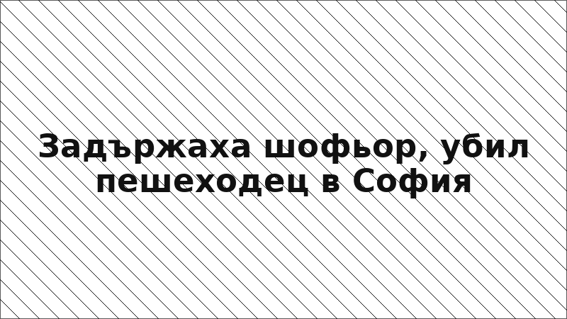 Задържаха шофьор, убил пешеходец в София