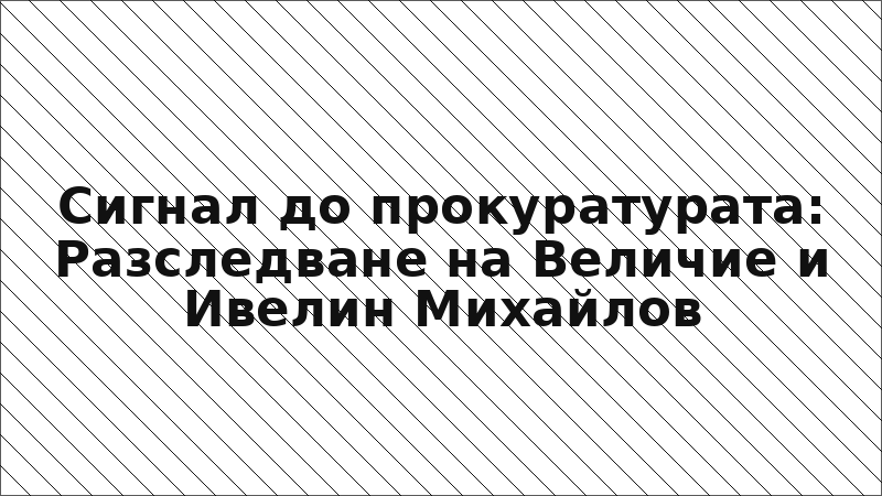 Сигнал до прокуратурата: Разследване на Величие и Ивелин Михайлов