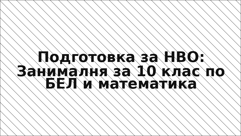 Подготовка за НВО: Занималня за 10 клас по БЕЛ и математика