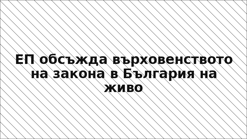 ЕП обсъжда върховенството на закона в България на живо