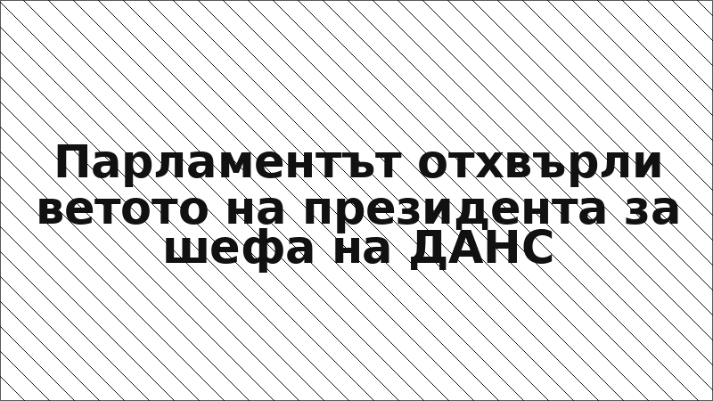 Парламентът отхвърли ветото на президента за шефа на ДАНС