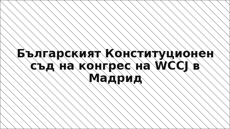 Българският Конституционен съд на конгрес на WCCJ в Мадрид